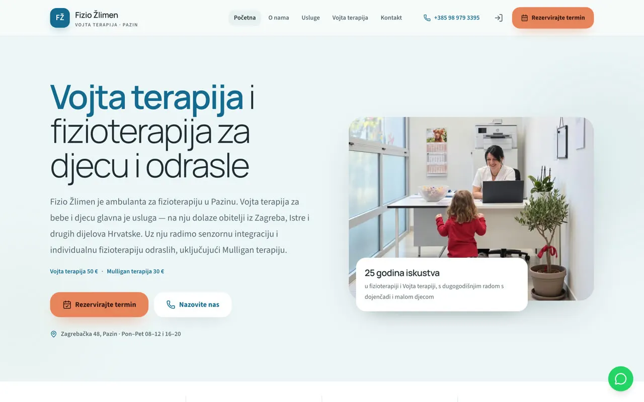 Fizio Žlimen: početna stranica